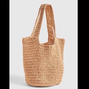 NWT Gap Woven Straw Shopper Tote Bag